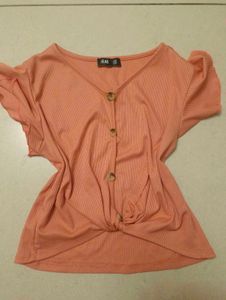 H&M Peach Button-Down Top