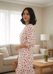 Polka Dot Open Back Dress