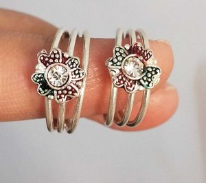 Pure Silver Flower Toe Rings
