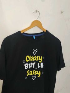 Black Graphic Print Tee