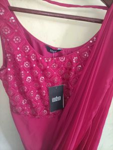 Indya Pink Pre-Draped Saree Dress