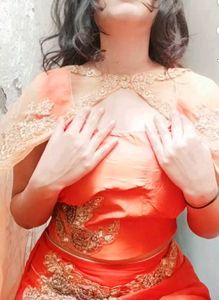 Orange Skirt With Crop Top