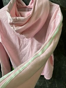 Trendy Pink Cropped Hoodie with Drawstrings