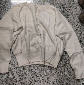 Beige Knit Pullover Sweater