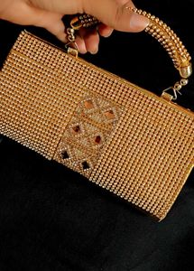 Golden Rhinestone Clutch