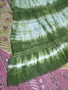 Green Tie-Dye Ethnic Skirt