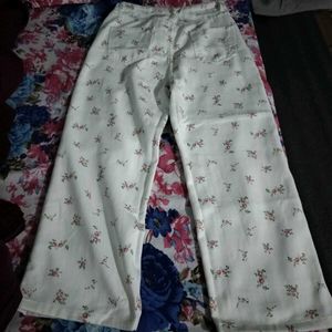 Floral Print High Waist Jeans