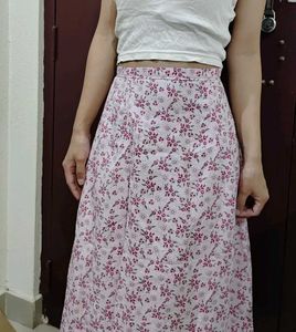 Pink Floral Skirt