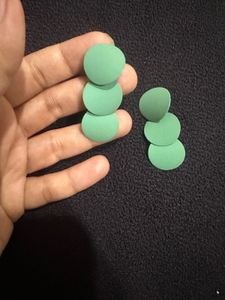 Green Statement Drop Earrings