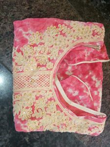 Pink Tie-Dye Embroidered Tunic