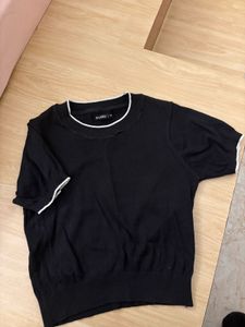 Black &amp; White Trim Top