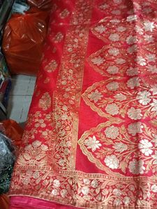 🔥Red &amp; Gold  Wedding Banarasi Sari🔥