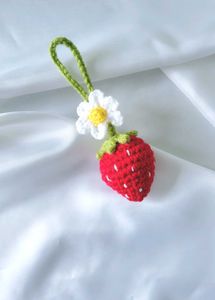 Crochet Strawberry Bag Charm