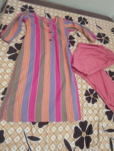 Multicolored Kurta Pant Plazo Set