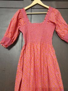 New Pink Floral Midi Dress