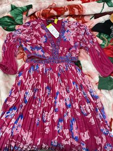 Magenta Floral Flared