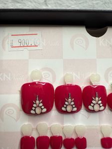 (Sale) Hot Pink Press On Nails Toes- Legs