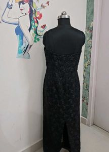 GLAM PARTY Black Lace Gown