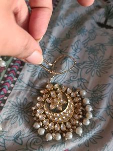 Kundan Chandbali And Maang Tikka Set