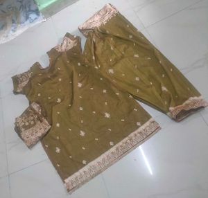Olive Green Embroidered Salwar Kameez