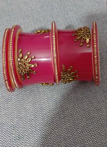 Pink Bridal Chura Set