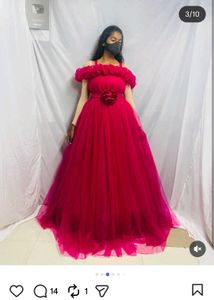 Elegant Pink Tulle Gown