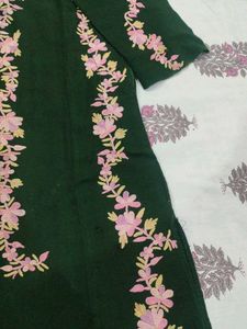 Embroidered Green Kurta