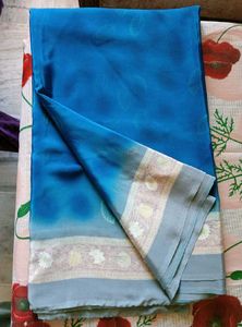 Elegant Blue Printed Saree