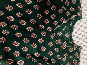 Green Floral Kurta