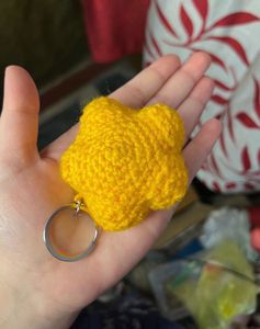 Crochet Yellow Star Keychain