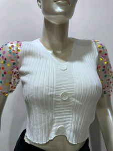 White Puff Sleaves Top