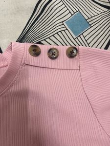 Pink Ribbed T-Shirt