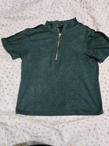 Green Zip-Up Top