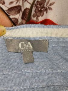 C&amp;A Light Blue Striped Sweater