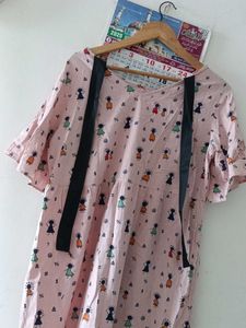 Pink Print Mini Dress