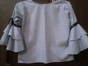 Striped Bell Sleeve Blouse