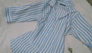 FORMAL / Minimal ✨Blue STRIPED SHIRT WOMAN