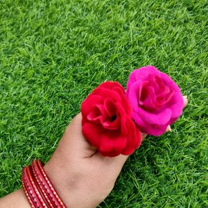 Rose Hair Pin Combo ( 2 Pc Of Each Colour)