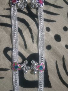 Silver Anklet with Charms