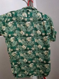 Floral Print Green Shirt