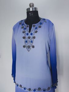 Elegant Blue Embroidered Kurta Set