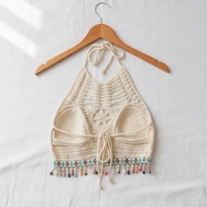 Crochet Halter Bikini Top