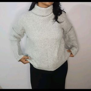Grey High Neck Sweater