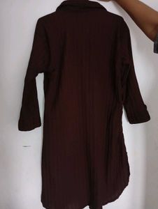 Brown Button-Down Tunic