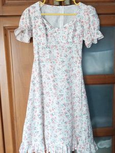 Ruffled A - Line Knee Length Dress from URBANIC