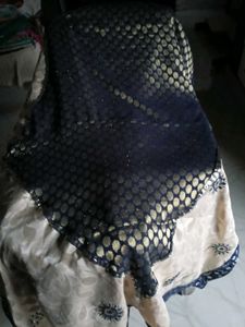 Elegant Blue &amp; Gold Sari