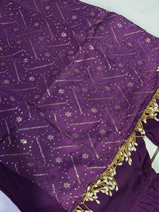 Purple Embroidered Sharara Suit