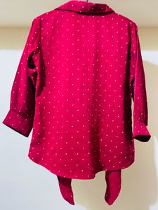 Polka Dot Srug With Crop Top