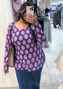 Purple Printed Kurta