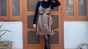 Leopard Print Slip Dress